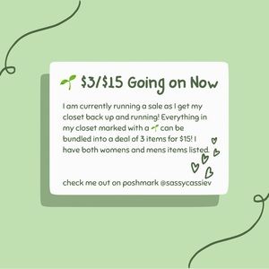 🌱3/$15 Sale Going On Now!